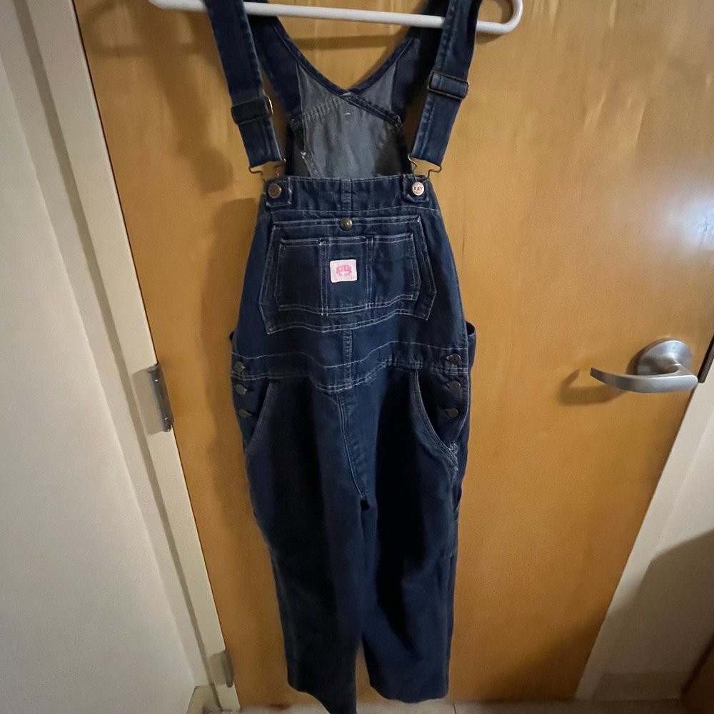 KEY Women's Denim Bib Overalls size 14 short